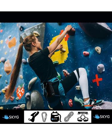 SKYG Chalk Bag for Rock Climbing with Refillable Chalk Ball - 2.3 oz - Belt, Carabiner Clip, Brush Loop, 2 Zippered Pockets - Ideal for Climbing, Bouldering, Gymnastics, Cross Fit - Buy Online on SooperMarket.com