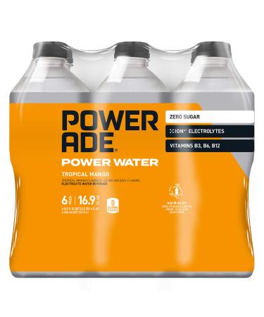 Powerade Power Water Tropical Mango, 16.9 Fl oz (Pack Of 6)