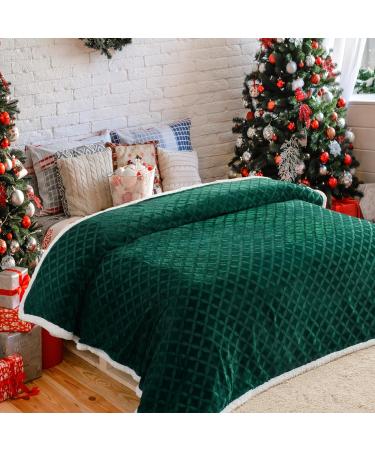 Inhand Sherpa Throw Blanket Twin Size 65x90 - Forest Green Cozy Reversible Fleece Blanket for Couch, Sofa, Bed - Soft and Warm Sherpa Fleece Throw - Plush Lap Blanket - Buy Online on SooperMarket.com
