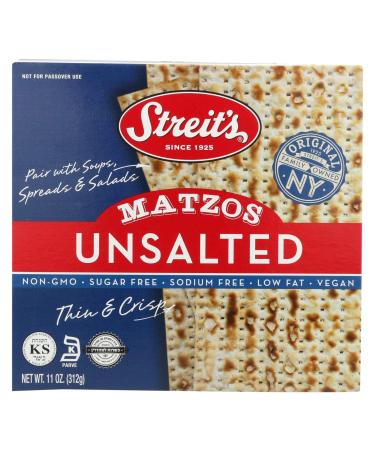 Streit's Unsalted Matzo, 11 Ounce (12 -Pack Total of 132 Oz)