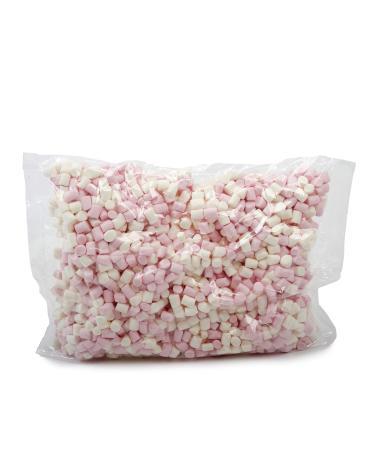 Sephra Mini Marshmallows for Hot Chocolate- Gluten Free Belgian Halal Marshmallows for Topping Waffles Crepes Baking Cake Decorating- Pink & White Marshmallows 1kg Bulk Value Bag- 15 x10mm Mallows