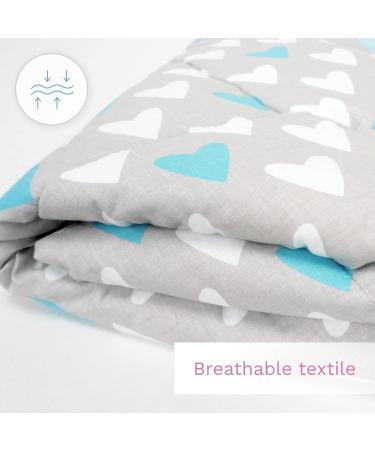 Baby Swaddle Wrap Blanket | Newborn Cotton Swaddling Sleeping Bag 0-3 Months (Blue Hearts) - Buy Online on SooperMarket.com