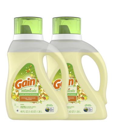 Gain Botanicals Plant Based Laundry Detergent, Orange Blossom Vanilla, 46 fl oz 32 loads, HE Compatible, Pack of 2 Orange Blossom Vanilla 46 Fl Oz (Pack of 2)