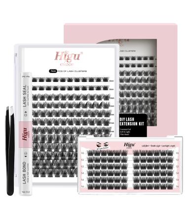 DIY Eyelash Extension Kit 144 Pcs Lash Clusters Thin Band Cluster Lashes + Lash Clusters DIY Eyelash Extensions 72 Pcs 3D Multiple Layers Eyelash Clusters Mix 10-16mm Wispy Lash Cluster