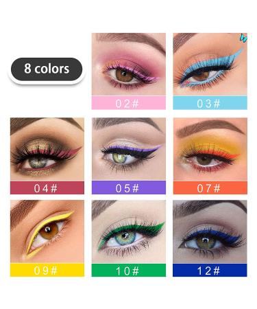 Matte Liquid Eyeliner Set - 8 Colors, Long Lasting, Waterproof, High Pigmented Eye Liner Pen for Women & Girls - 8 PCS - Buy Online on SooperMarket.com