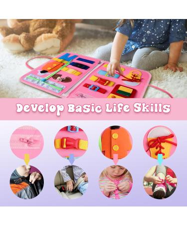 Achiyway Busy Board 4-Layers | Mermaid Montessori Toy for Ages 1-5 | Motor Skills & Self-Dressing Learning | Engaging Activity Board for Children - Buy Online on SooperMarket.com