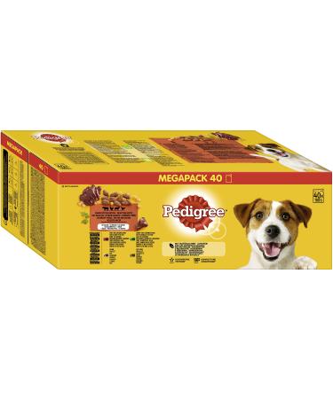 Pedigree Mixed Selection in Jelly 40 Pouches Adult Wet Dog Food Megapack 100 g (Pack of 40) Adult Mixed Selection in Jelly 100 g (Pack of 40)
