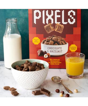 Mornflake - Pixels Hazelnut & Chocolate Cereal Crispy Breakfast Cereal Pillows Multipack of 8x 750g Vegetarian Chocolate Cereal. Wheat Pillows Filled With Real Chocolate and Hazelnut Filling - Buy Online on SooperMarket.com