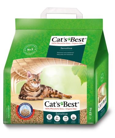 Cat's best sensitive 100 % vegetable cat litter firmly clumping and antibacterial from refined active wood fibers-especially for sensitive cats 2.9 kg/8 l 8l