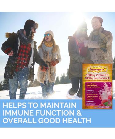 Emergen-C Immune+ 1000mg Vitamin C Powder Supplement Drink Mix Immune System Booster Rasberry 24 Packets Raspberry 24 Count (Pack of 1) - Buy Online on SooperMarket.com