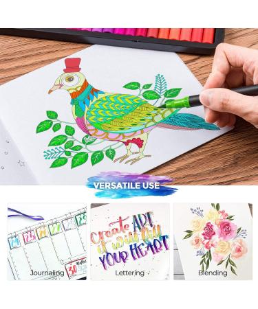Mogyann 100 Colors Dual Tip Brush Pens for Coloring and Calligraphy - Multicolor - Buy Online on SooperMarket.com