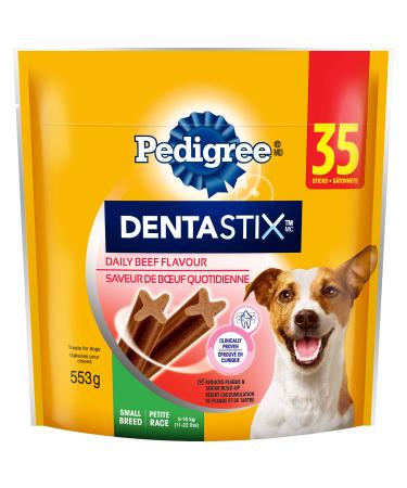 PEDIGREE DENTASTIX Oral Care Adult Dog Treats for Small Dogs - Beef 35 Sticks Beef 15.8 g (Pack of 35) Dog Treats