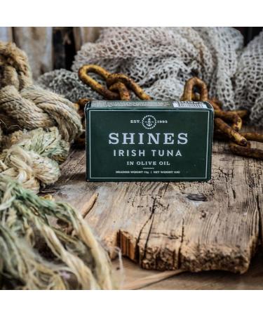 Shines Wild Irish Albacore Tinned Tuna in Olive Oil - Low Carb & High Protein Canned Tuna - Ideal for Keto Diet - Hand Filleted - High in Omega 3 - Gluten Free - 12 x 111g Cans - Buy Online on SooperMarket.com