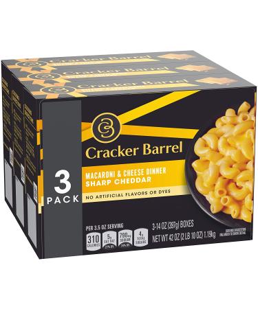Cracker Barrel Sharp Cheddar Mac & Cheese Dinner - 3 Pack, 14 oz Boxes - Buy Online on SooperMarket.com