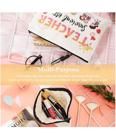 24 Pieces Teacher Appreciation Present Set  12 Teacher Survival Kit Bag Makeup Pouch Bag  12 Teacher Blessing Card Bracelet  Teacher Cosmetic Bag Kit for Teacher's Day (Cute Style  7.9 x 5.3 Inch) Cute Style 7.9 x 5.3 Inch - Buy Online on SooperMarket.com