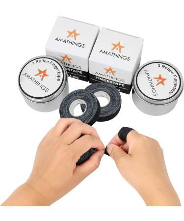 Amathings 3-4 Roll Black Climbing Tape in Metal Box - 1.5cm Wide Finger Tape for Bouldering Sports Volleyball & Martial Arts - 4x Rolls - Buy Online on SooperMarket.com