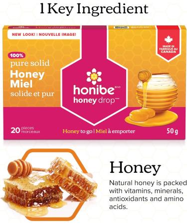 Honibe Honey Drops | 100% Pure Honey | Solid Honey Sweetener | Soothes Sore Throat | Pack of 12 20 Drops per Pack (240 Drops) - Buy Online on SooperMarket.com