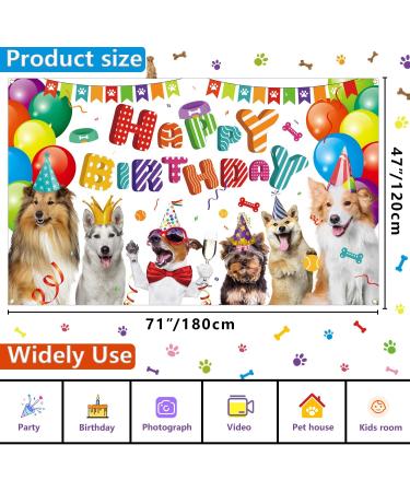Dog Happy Birthday Backdrop Dog Birthday Party Decorations Puppy Photography Background for Pets Puppy Kids Dog Theme Birthday Party Supplies - Buy Online on SooperMarket.com