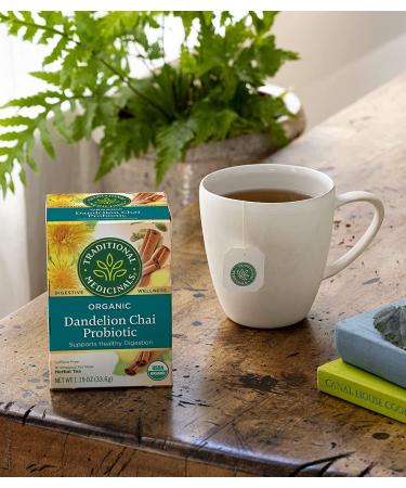 Traditional Medicinals Organic Dandelion Chai Probiotic Tea - 16 Count Pack - Buy Online on SooperMarket.com