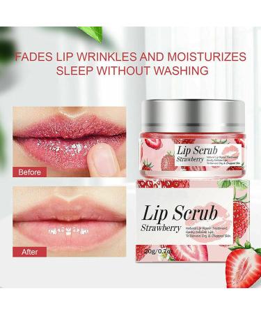 Strawberry Lip Scrub & Sleep Mask | Exfoliate Moisturize & Repair Dry Lips - Best Lip Care Products Online - Buy Online on SooperMarket.com