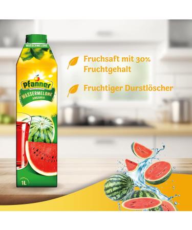 Pfanner Watermelon Bulk Pack - Refreshing Soft Drink with 30% Fruit & Vitamin C (8 x 1L) - International Shipping Available - Buy Online on SooperMarket.com