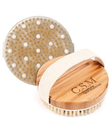 CSM Body Brush - Exfoliating Boar Hair Brush for Soft Skin, Improved Circulation & Acne Reduction - Buy Online on SooperMarket.com