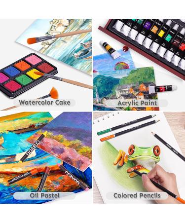 175 Piece Deluxe Art Set with Acrylic Paints and Drawing Pads in Wooden Case - Professional Art Kit for Adults, Teens, and Artists - Cherry - Buy Online on SooperMarket.com