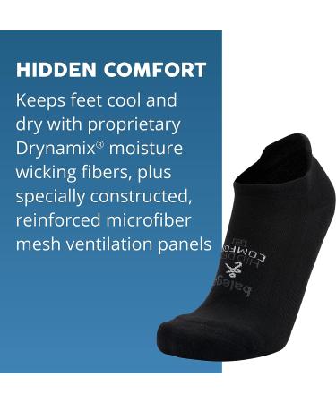 Hidden Comfort No-show Running Socks (4 Pairs) - Men and Women, White, Black, Charcoal, Gray, Medium - Buy Online on SooperMarket.com