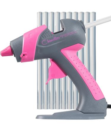 Mini Hot Glue Gun Kit - 25W Small Size Stand up High Temp Hot Melt GlueGun Set with 10 Mini Glue Gun Sticks for Glue Gun  Fine Tip Adhesive Silicone Glue Gun  Craft HotGlueGun by Chandler Tool (Pink)