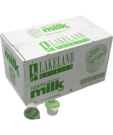 UHT Semi Skimmed Milk Jugs (120) Individual milk pots.