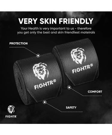 FIGHTR Premium 160 Semi Elastic Hand Wraps with Thumb Loop for Boxing, MMA, Muay Thai - Black (4m) Men & Women - Buy Online on SooperMarket.com