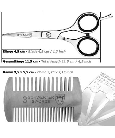 THREE SWORDS Stainless Steel Professional Beard Scissors & Comb Set - Perfect Grooming Tool for Men - Buy Online on SooperMarket.com