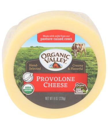 Organic Valley Gourmet Organic Provolone Cheese Block  Pasteurized, Non GMO, No Added Hormones  8 Oz