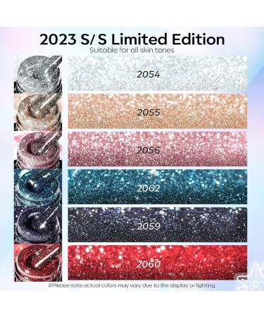 Modelones Reflective Glitter Gel Nail Polish Set 6 Colors Pink Red Black Silver Shimmer Sparkle Gel Polish Collection Kit LED Soak Off Nail Polish Manicure Art Gel Kit Home DIY Nail Salon - Buy Online on SooperMarket.com