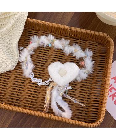 Oralgo Heart-Shaped Collarbone Chain Necklace | Colorful Fluffy Choker Accessory for Girls - Buy Online on SooperMarket.com