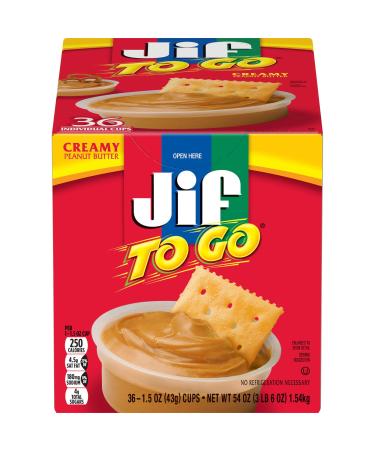 Jif To Go Creamy Peanut Butter 4.5 Ounce (Pack of 12)
