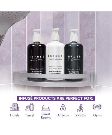 Infuse Lavender Mint Spa Collection Set | 10.14 oz Shampoo Conditioner Hand/Body Wash & Lotion - Luxury Amenities for Hotels & Home - Buy Online on SooperMarket.com