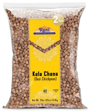 Rani Kala Chana (Desi Chickpeas Chana with Skin) 32oz (2lbs) 908g All Natural | Gluten Friendly | Non-GMO | Vegan | Kosher | Indian Origin Kala Chana 908 g (Pack of 1)