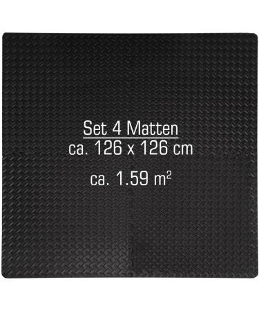 Buy EYEPOWER 4-Pack 1cm Floor Protection Mats - 63x63 Fitness Mat 1.6qm - Durable Edge-Protective Mats for Home Gym - Buy Online on SooperMarket.com