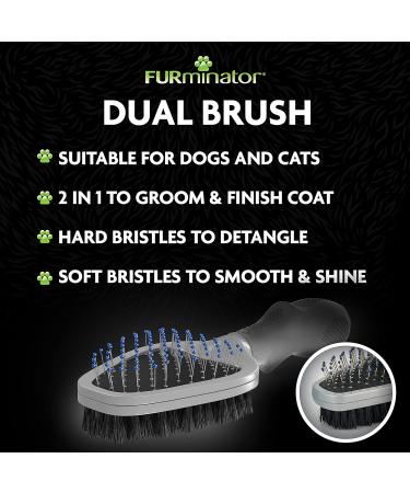 FURminator Dual Grooming Brush for Cats and Dogs - Shedding Tool for Effective Pet Hair Removal - Buy Online on SooperMarket.com
