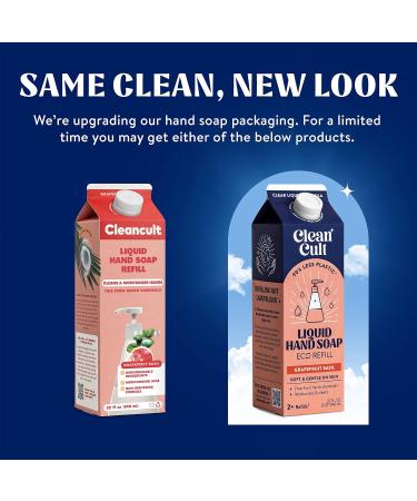 Cleancult Liquid Hand Soap Refills (32oz 3 Pack) - Nourishing & Moisturizing Formula - Eco-Friendly, Chemical-Free - Grapefruit Basil Scent - 32 Fl Oz - Buy Online on SooperMarket.com