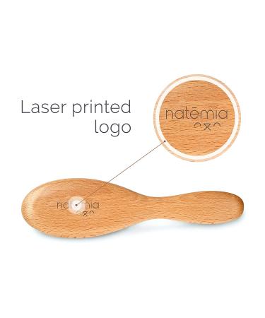 Natemia Wooden Baby Hair Brush - Soft Goat Bristles, Ideal for Newborns & Toddlers, Helps with Cradle Cap - Perfect Baby Registry Gift - Buy Online on SooperMarket.com