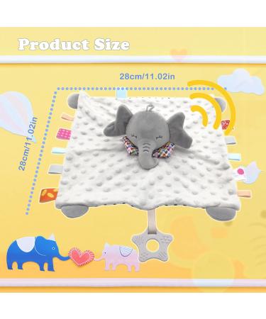 UNMOT Baby Comforter Blanket - Elephant Soft Security Blanket with Teether - Grey - Buy Online on SooperMarket.com