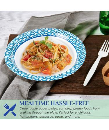 MUCHII 8.375 Inch Disposable Paper Plates 300 Count - Soak-Proof & Cut-Proof for Family Gatherings, Parties, Picnics - 300 Pack - Buy Online on SooperMarket.com