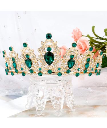 SuPoo Green Birthday Crown and Sash Kit - Rhinestone Tiara with Crystal Headband - Happy Birthday Decorations for Women - Buy Online on SooperMarket.com