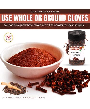 TAJ Cloves Whole Pods Laung 2.6oz (75g) - Premium Quality Spices for Cooking and Baking - Buy Online on SooperMarket.com