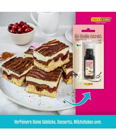Decocino Organic Vanilla Extract 20ml - Alcohol-Free Vegan Bourbon Vanilla for Cakes Tarts & Drinks - Buy Online on SooperMarket.com