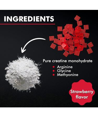 KP Creatine Monohydrate Gummies Strawberry for Men & Women 100% Creatine Strawberry Gummies 5g per Serving + Vegan Sugar Free + Strength Energy Muscle & Booty Gain - 120 Count - Buy Online on SooperMarket.com