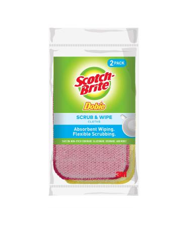 Scotch-Brite Dobie Scrub & Wipe Cloth, 2 Cloths