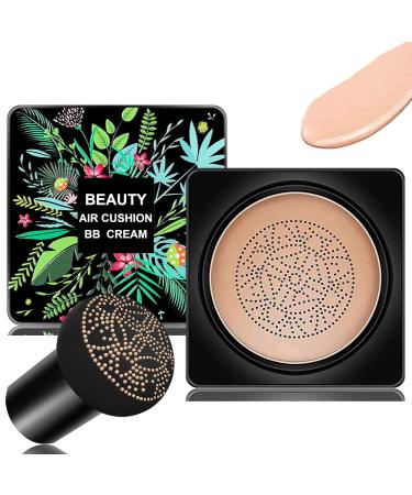 Mushroom Head Air Cushion CC Cream Foundation BB Cream Foundation Makeup Moisturizing CC Cream Liquid Foundation,Concealer Lasting Makeup Foundation Even Skin Tone Makeup Base Primer(Natural)